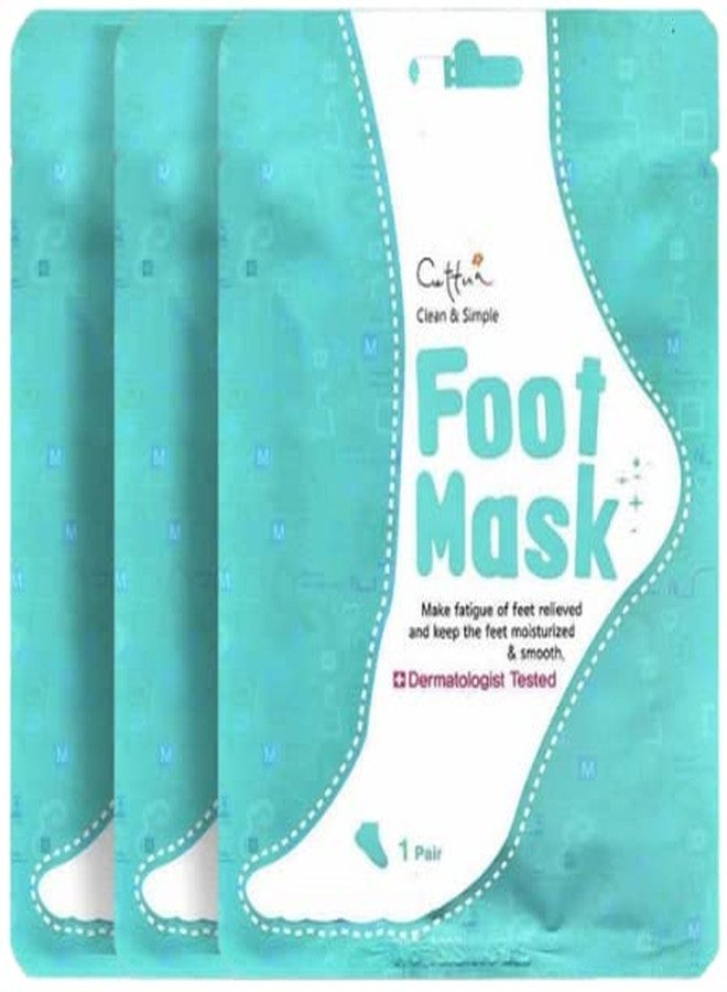 Cettua Clean and Simple Hydrating and Moisturizing Foot Mask with Shea Butter and Peppermint Oil, No Paraben, No PEG, No Pigment | 3 Pack - Image 1